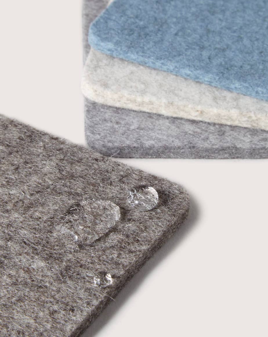 Bierfilzl Merino Wool Coasters – Square Cobblestone | Set of 4