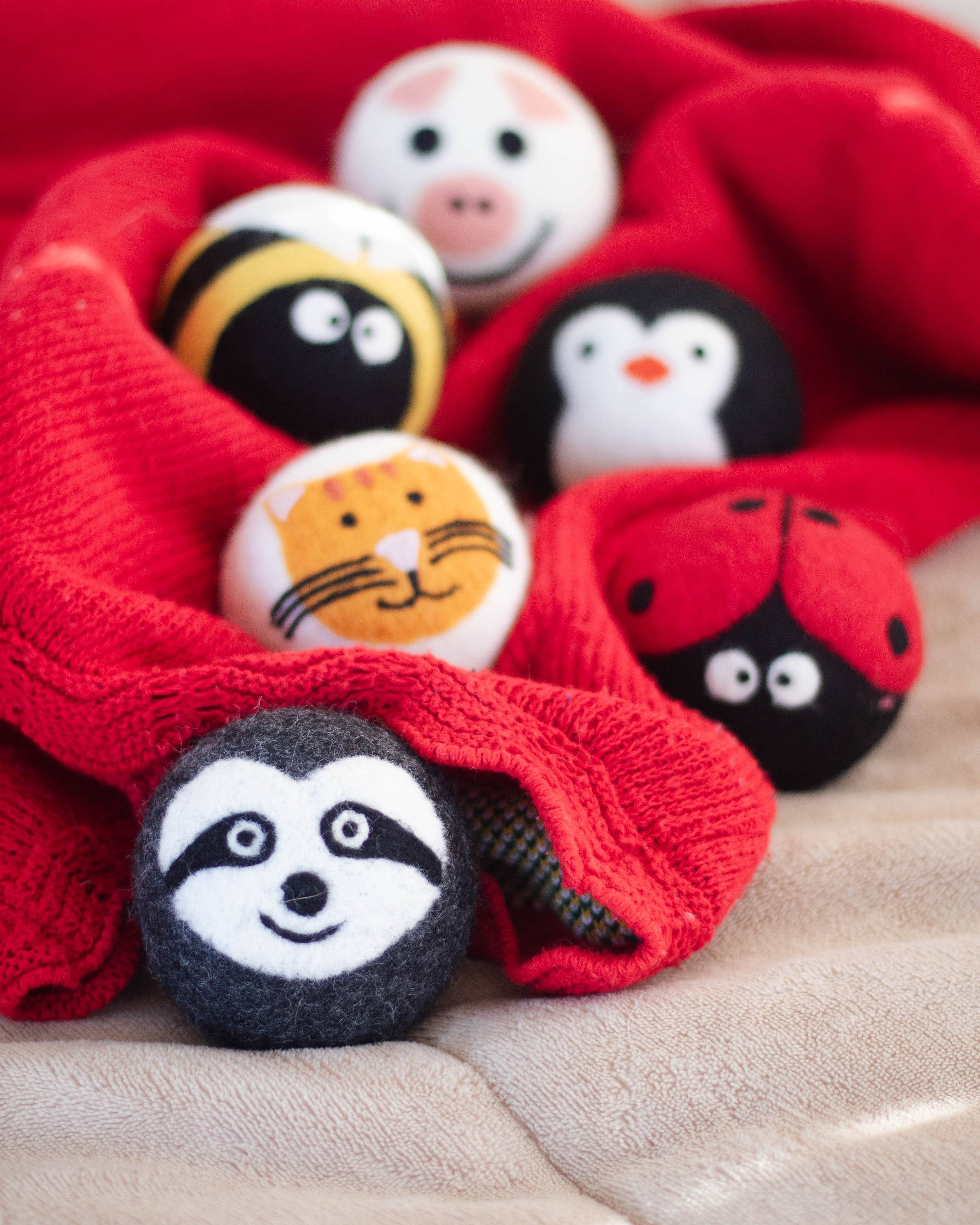 Critter Camp Eco Wool Dryer Balls - bee, pig, cat, sloth,...