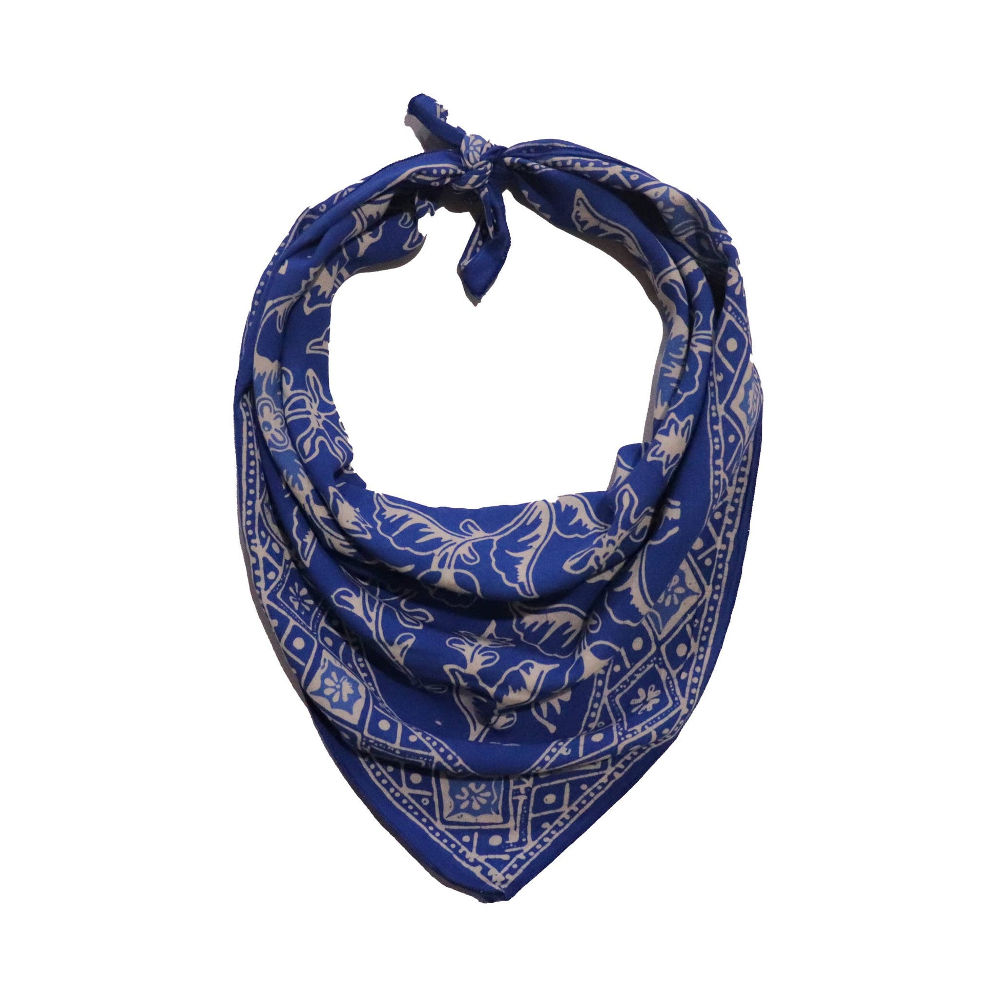Batik Bandana – Blue Tendril | Bunga Biru