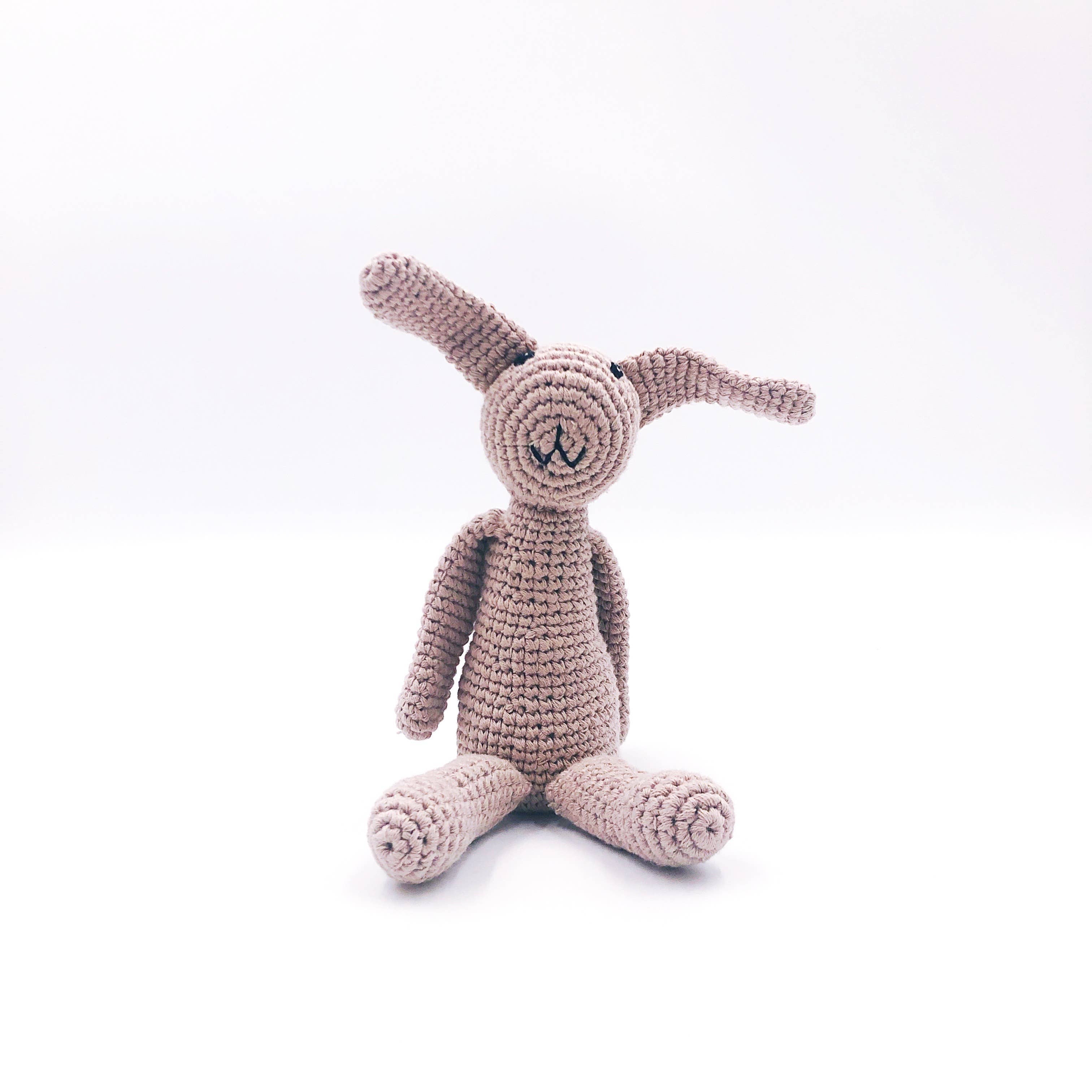 Organic Baby Rattle: Taupe
