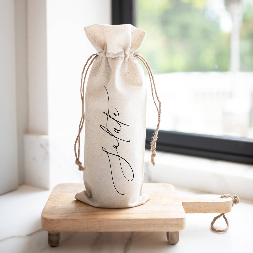 Salute Wine Bag: Natural Cotton/Linen