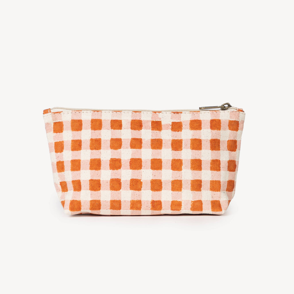 Harvest Gold Gingham Small Waterproof Pouch