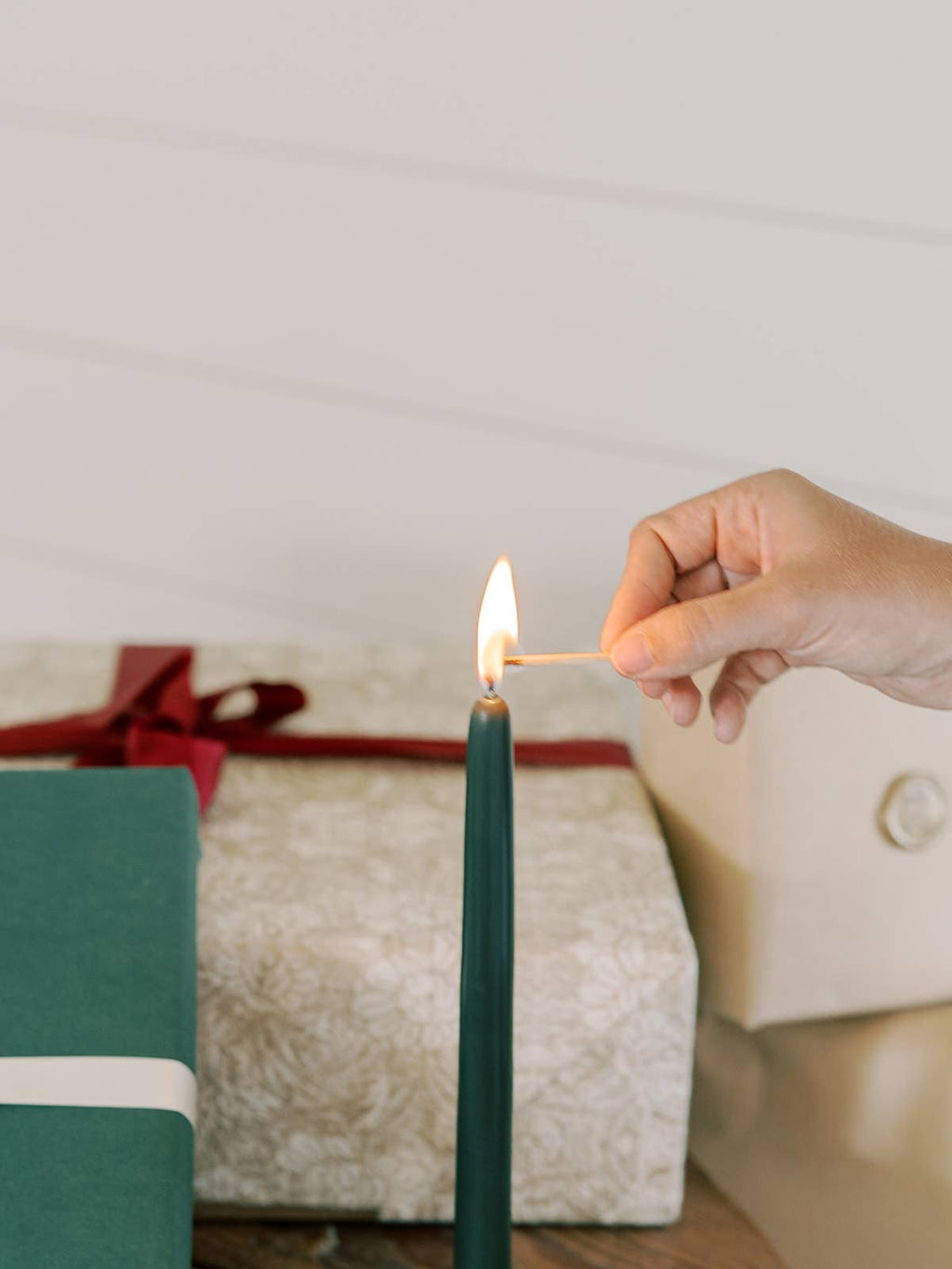 Forest Green | Dipped Beeswax Taper Candles – 10” | Pair