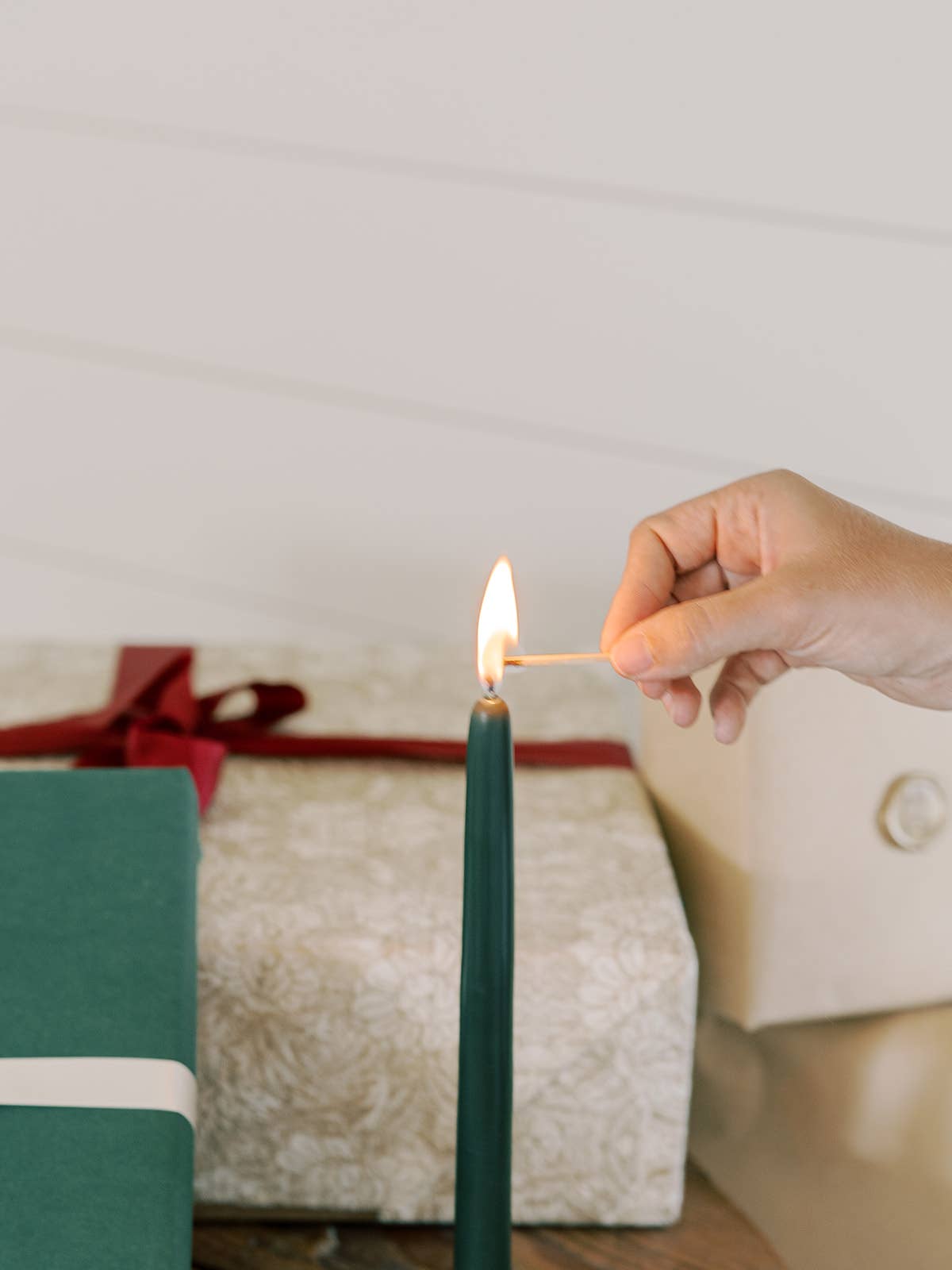 Forest Green | Dipped Beeswax Taper Candles – 10” | Pair