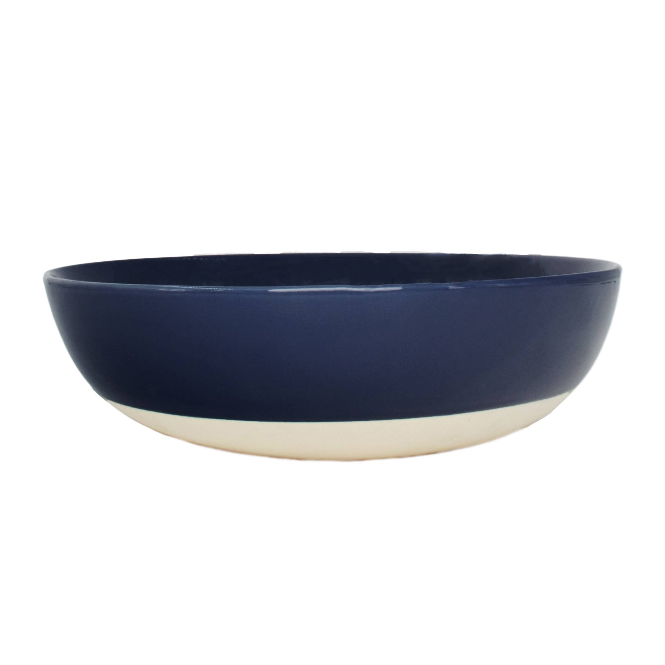 Shell Bisque Round Serving Bowl - Indigo