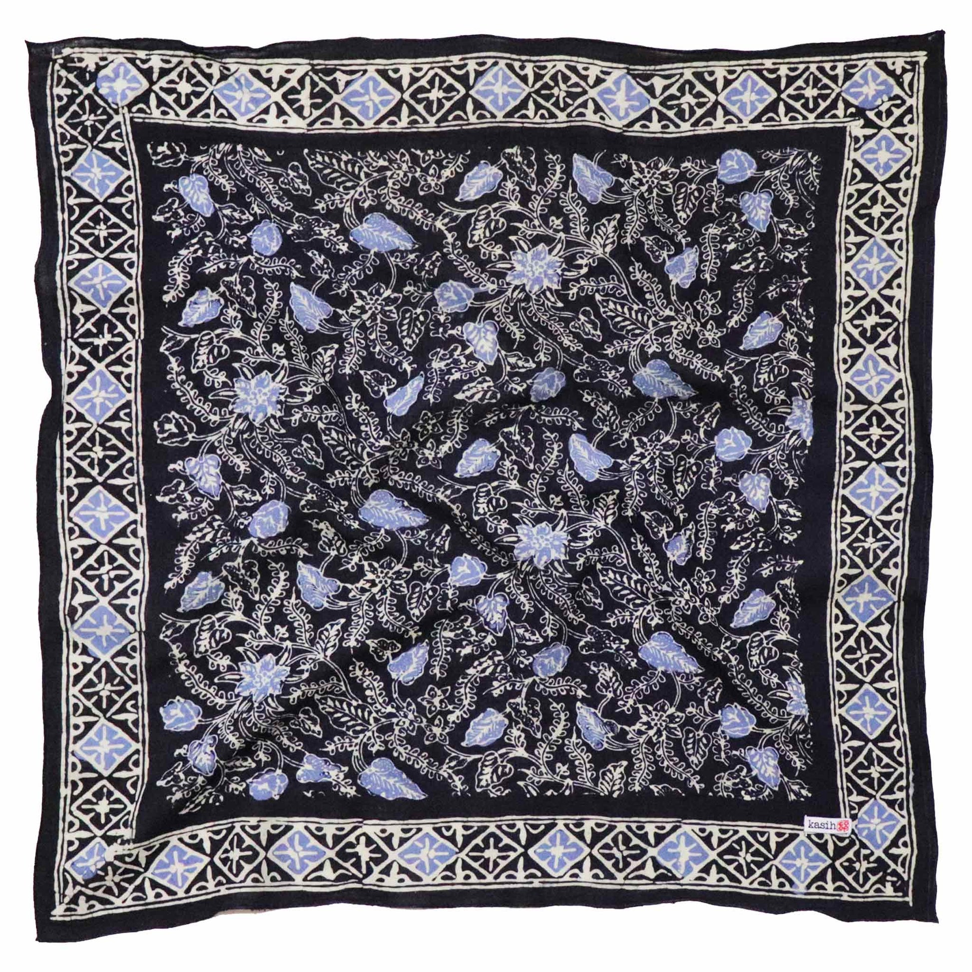Wild Rag Batik Bandana – Blue Navy Foliage