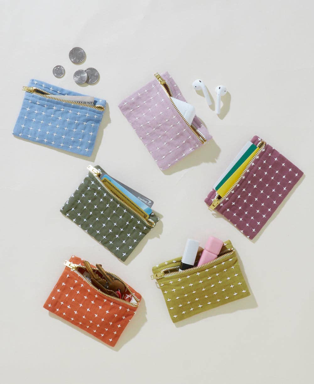 Pine Cross-Stitch Coin Purse
