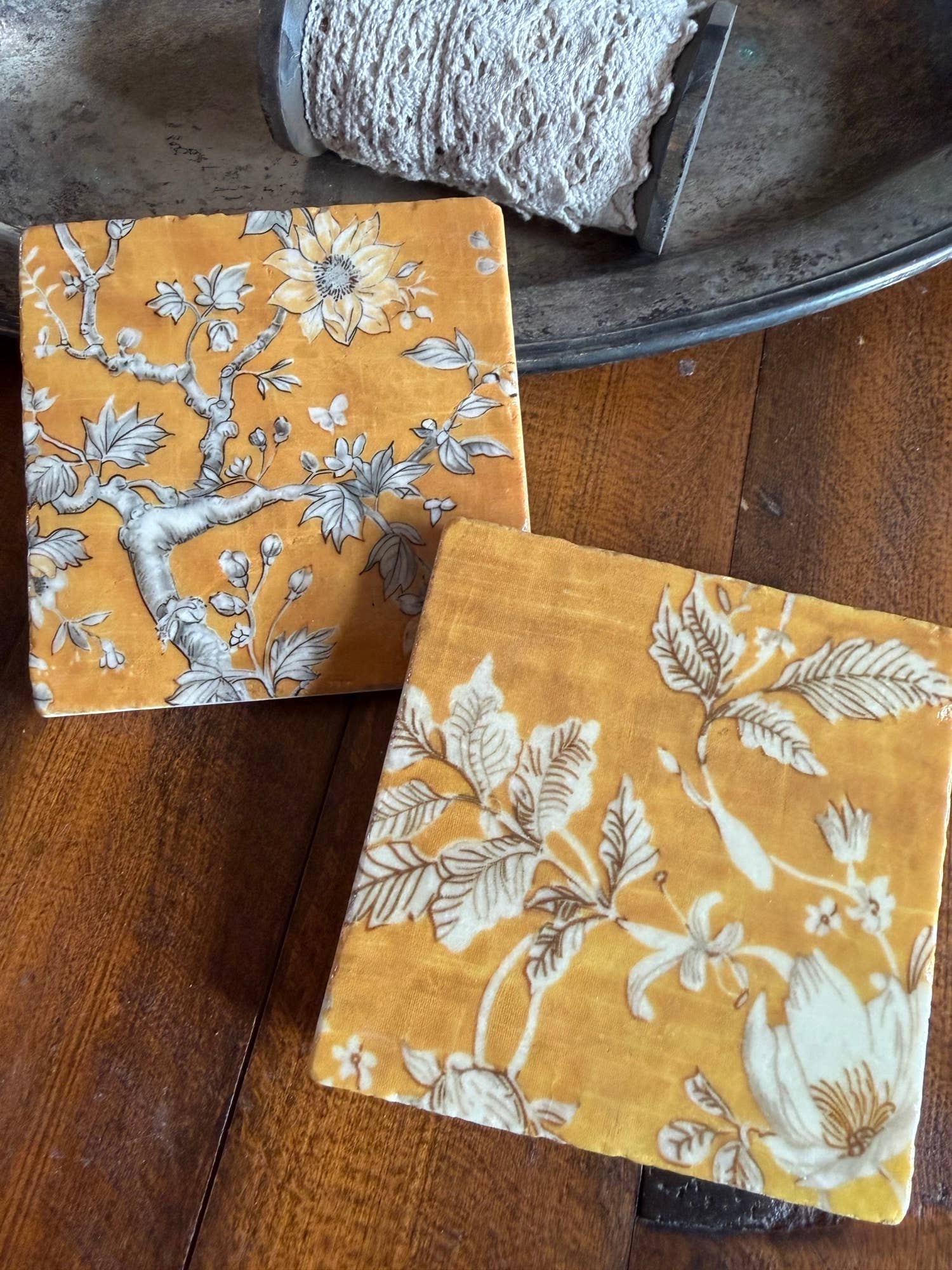 Golden Tapestry Stone Coaster | Single