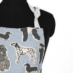 Apron Dog Print Standard Tie style-Blue Haze