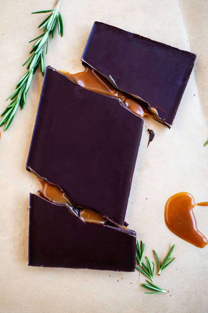 Rosemary Caramel Dark Chocolate Bar