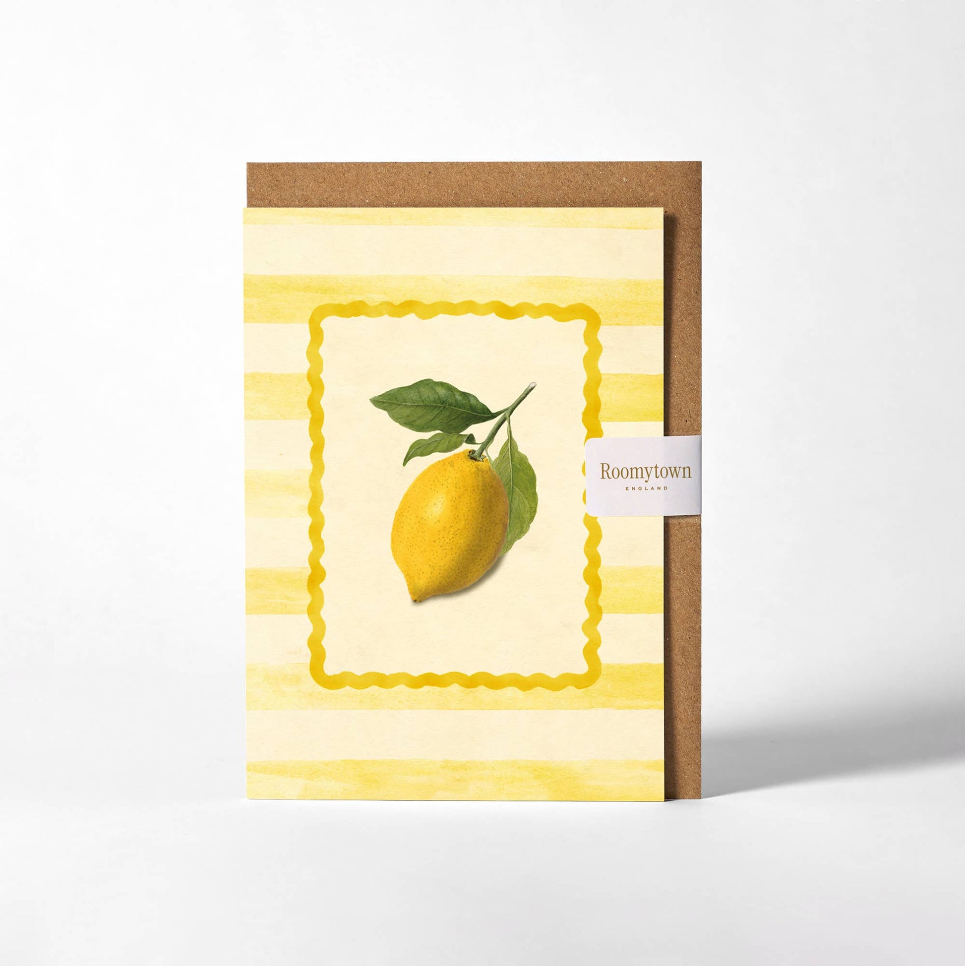Lemon Yellow Stripe Greetings Card