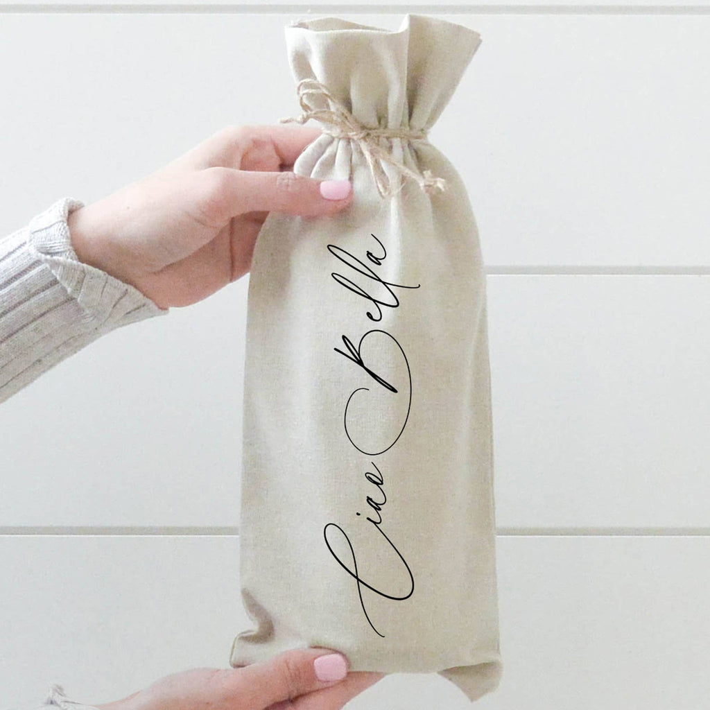 Ciao Bella Wine Bag: Natural Cotton/Linen