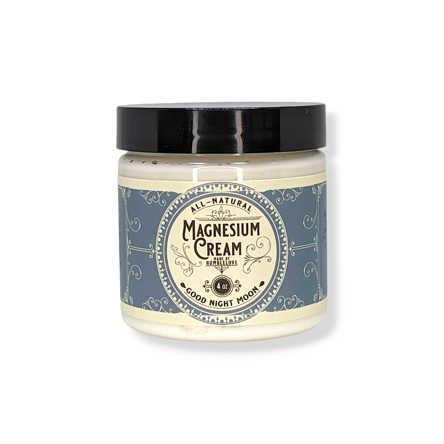 Jar of magnesium cream with lavender on a purple background