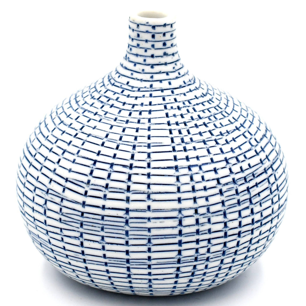 Blue Congo Tiny S-Handcrafted Porcelain Bud Vase