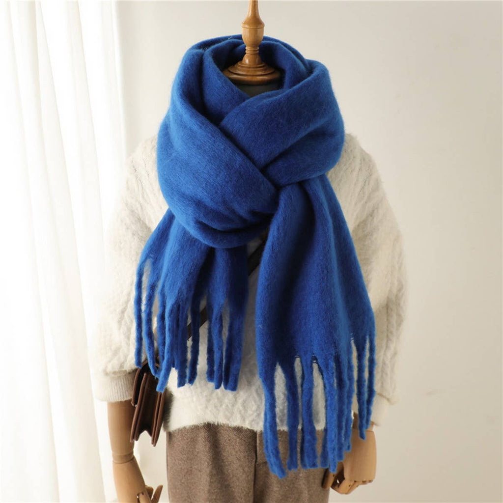 Camel Mohair Tassel Scarf for Winter(OS)