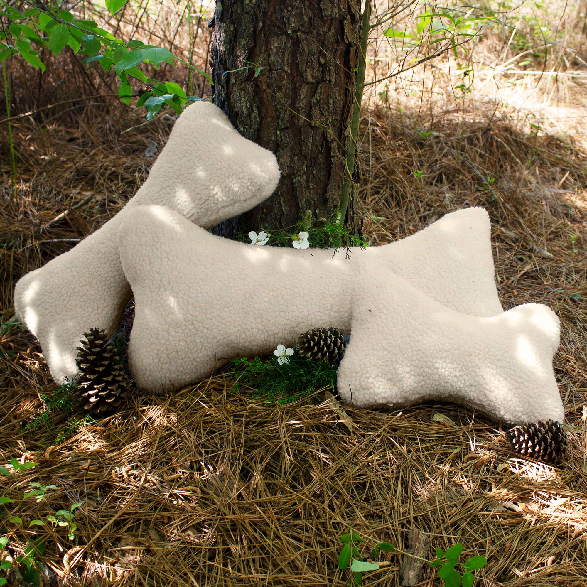 Sherpa Bone Pillow Toy with Squeaker