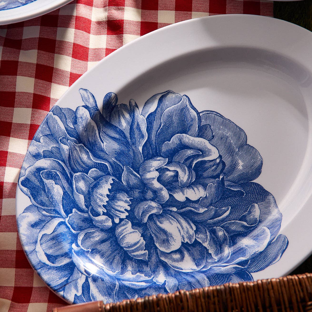 Peony Oval Rimmed Platter