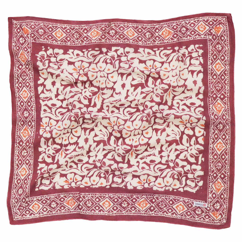 Batik Bandana – Plum Haze | Floral | Purple