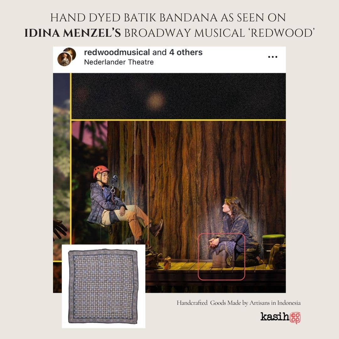 Batik Bandana – Charcoal Gray | Kawung Pattern