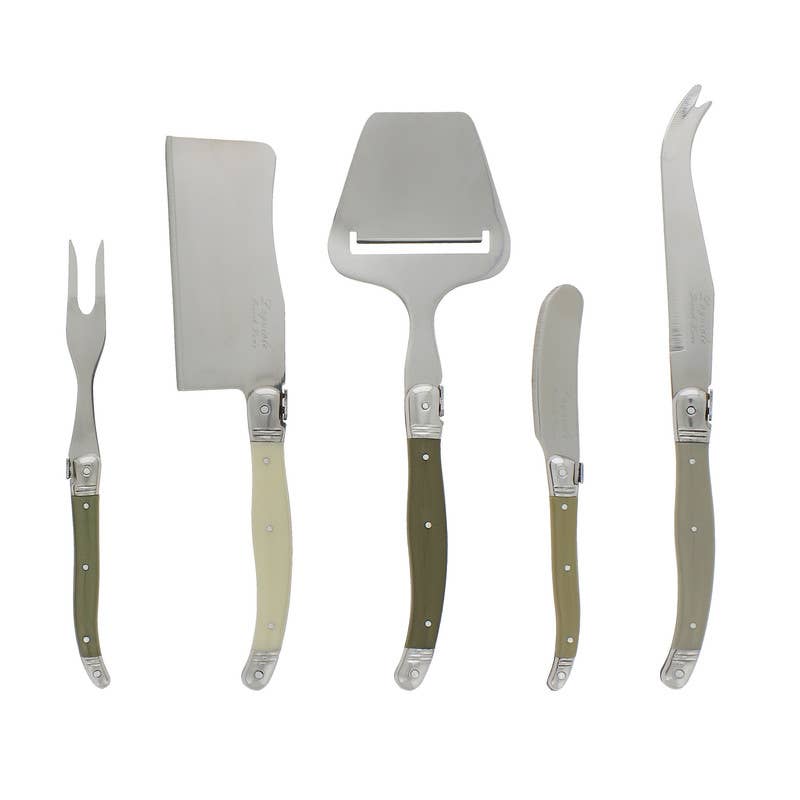 Laguiole Cheese Knife, Fork & Slicer Set – 5 Piece