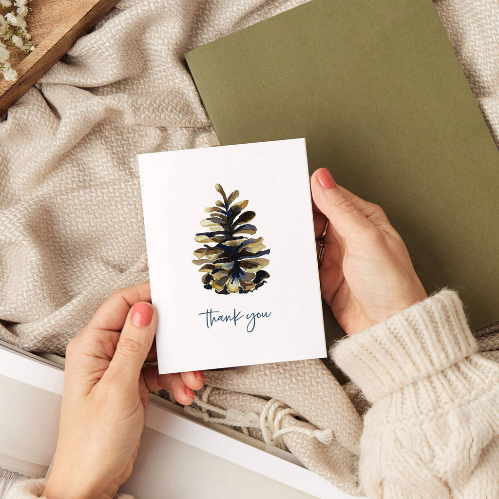 Pinecone Thank You Card