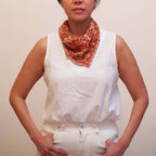 Batik Bandana - Red Orange hand drawn