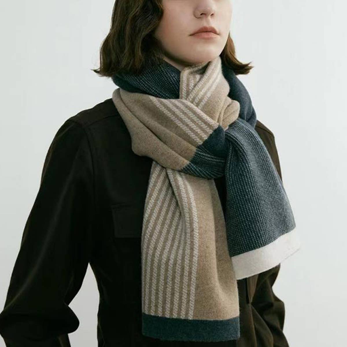 Blue Unisex Elegant Winter Couples Wrap: Blue (OS)