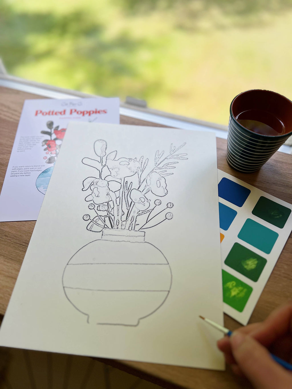 Potted Poppies – Watercolor Painting Kit