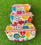 Small Colorful Quilted Bag White/pastel