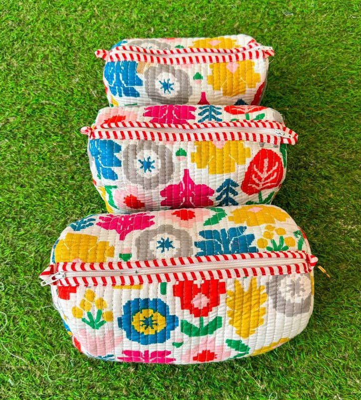 Small Colorful Quilted Bag White/pastel