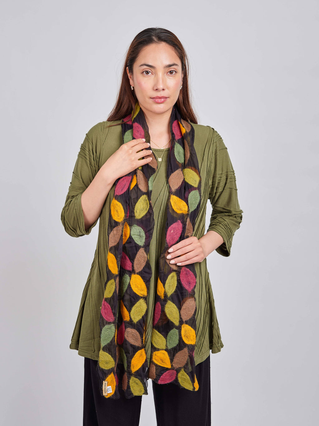 Autumnal felt & Silk scarf