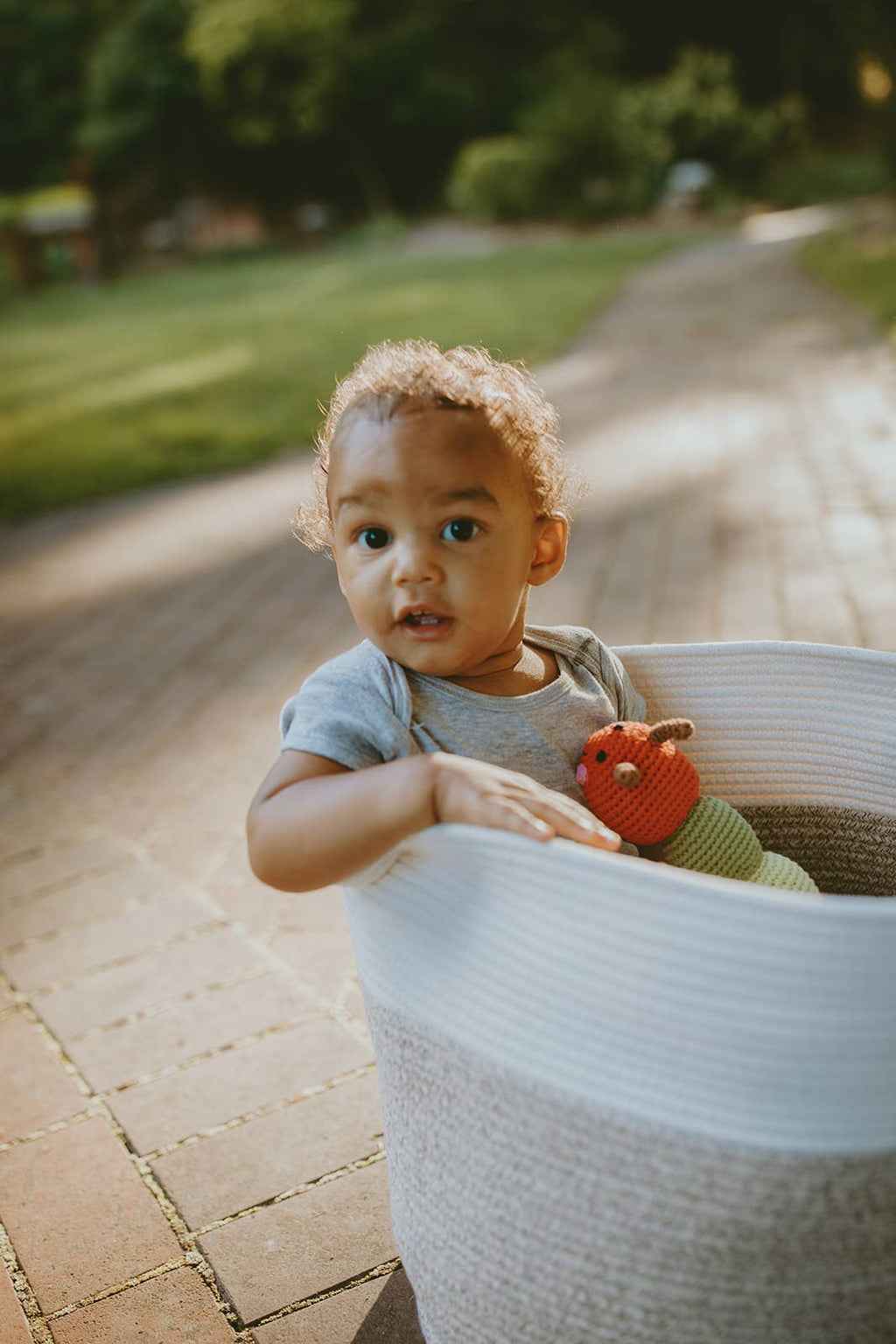 Caterpillar Rattle – Handmade Organic Cotton Baby Toy