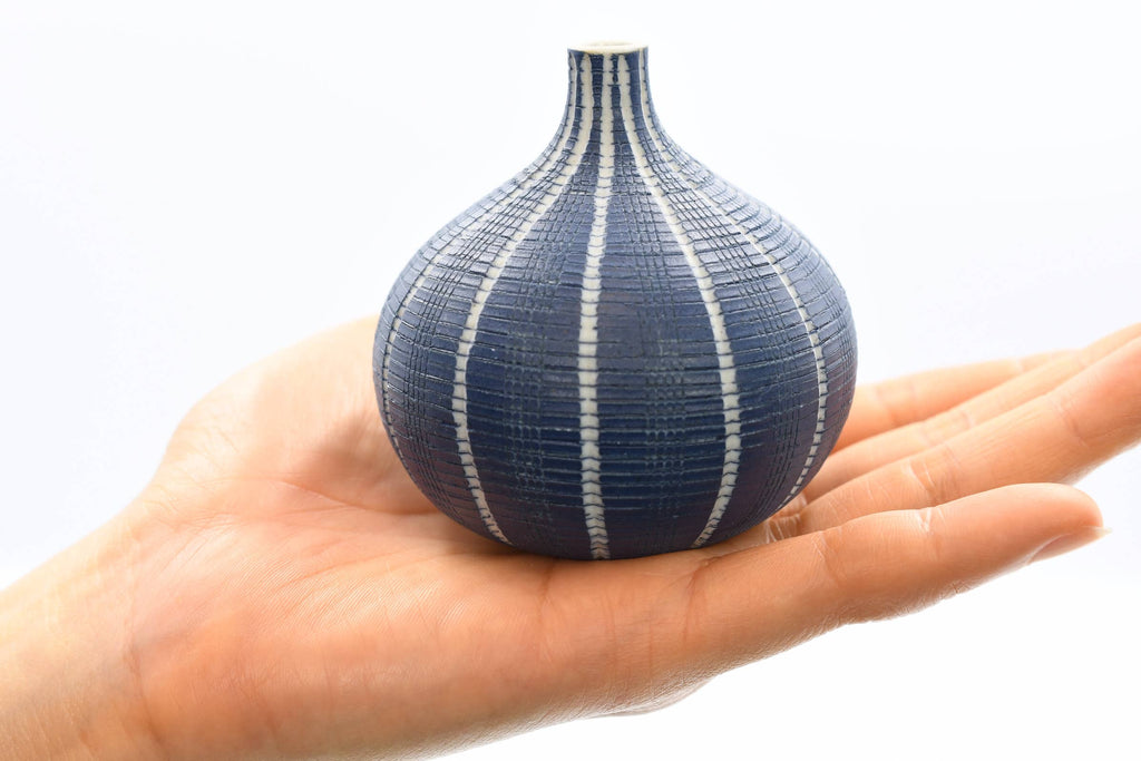 Blue Congo Tiny S- W22 Handcrafted Porcelain Bud Vase