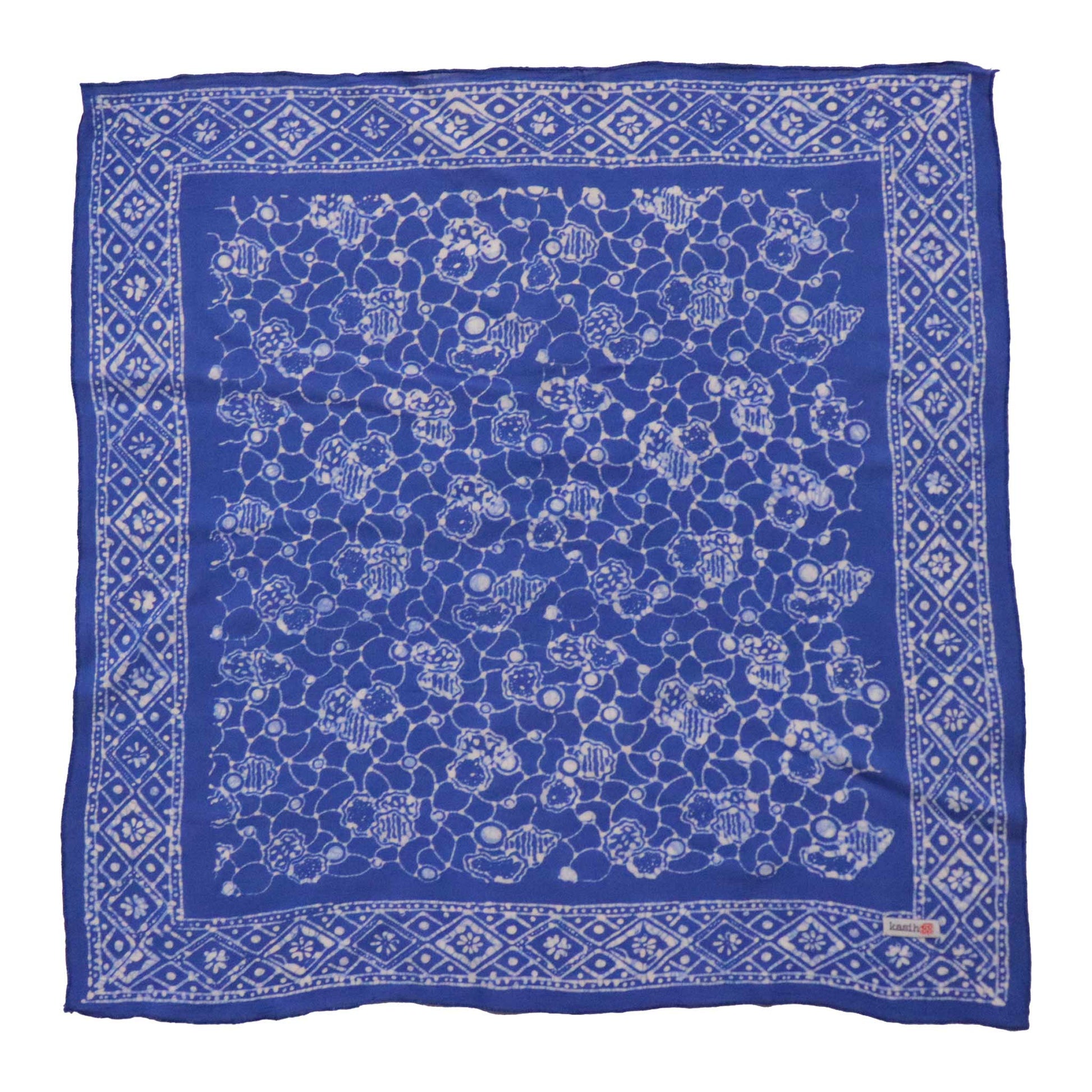 Batik Bandana – Blue White | Boulder Pattern