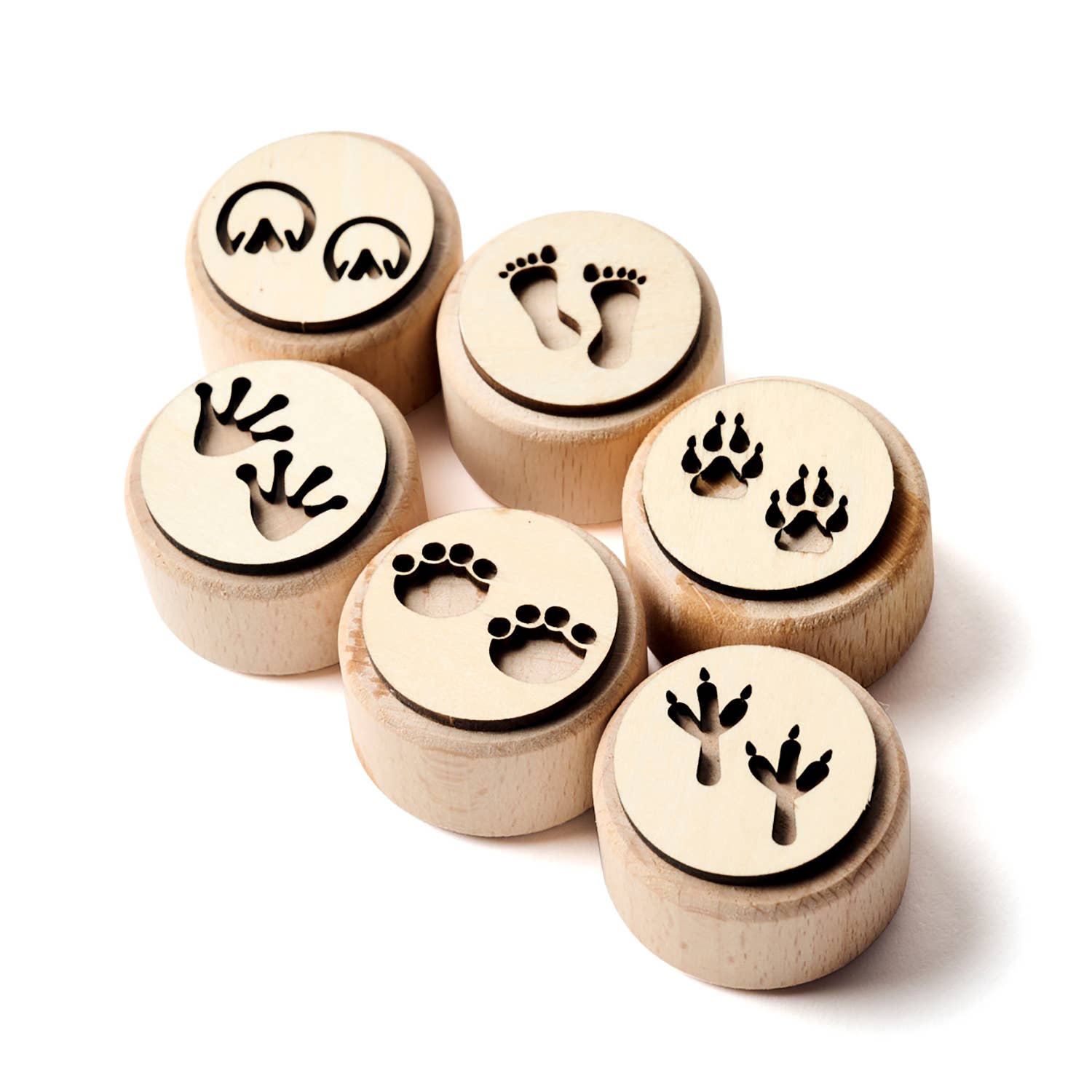 Animal Trackers – Wooden Dough Stampers | Set of 6