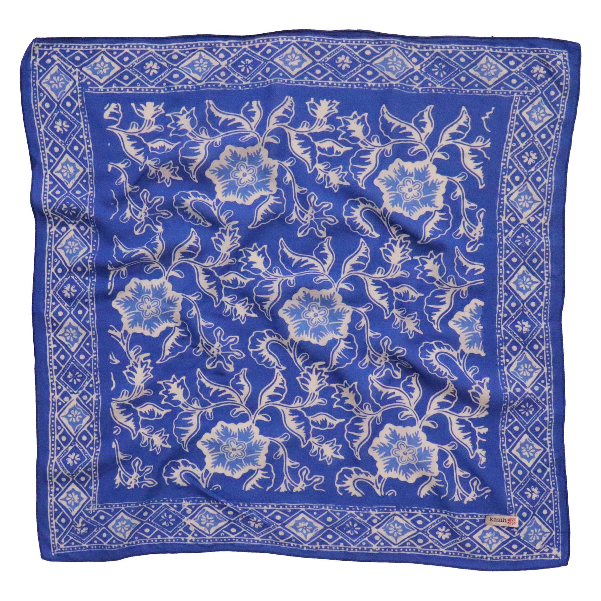 Batik Bandana – Blue Tendril | Bunga Biru