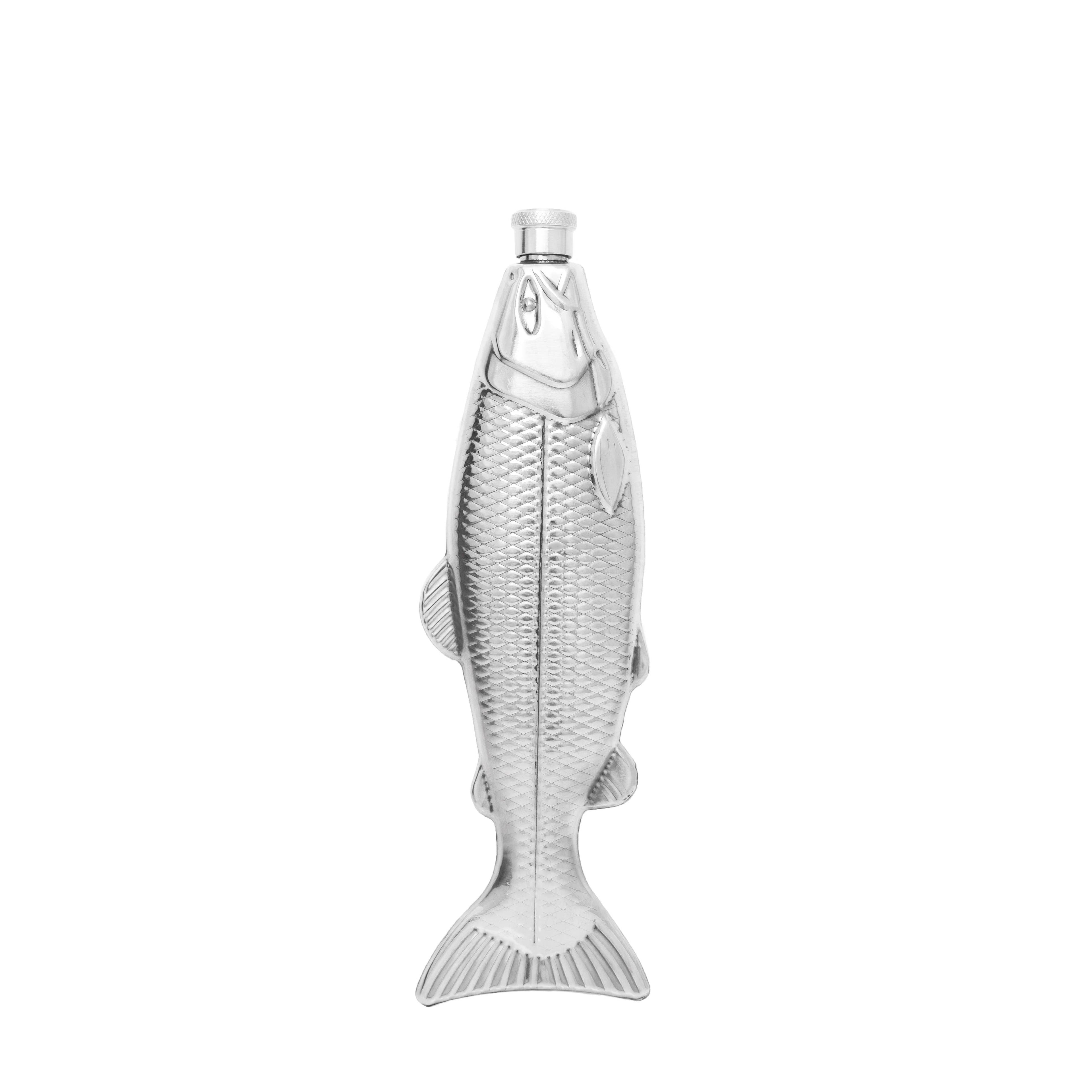Stainless Steel Fish Travel Flask, 4 Ounce Capacity