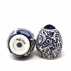 Pottery Salt & Pepper Shakers, Bl Flower