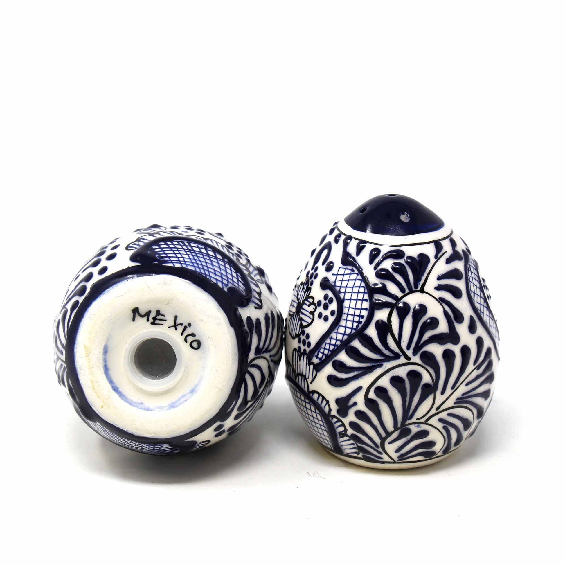 Pottery Salt & Pepper Shakers – Blue Flower