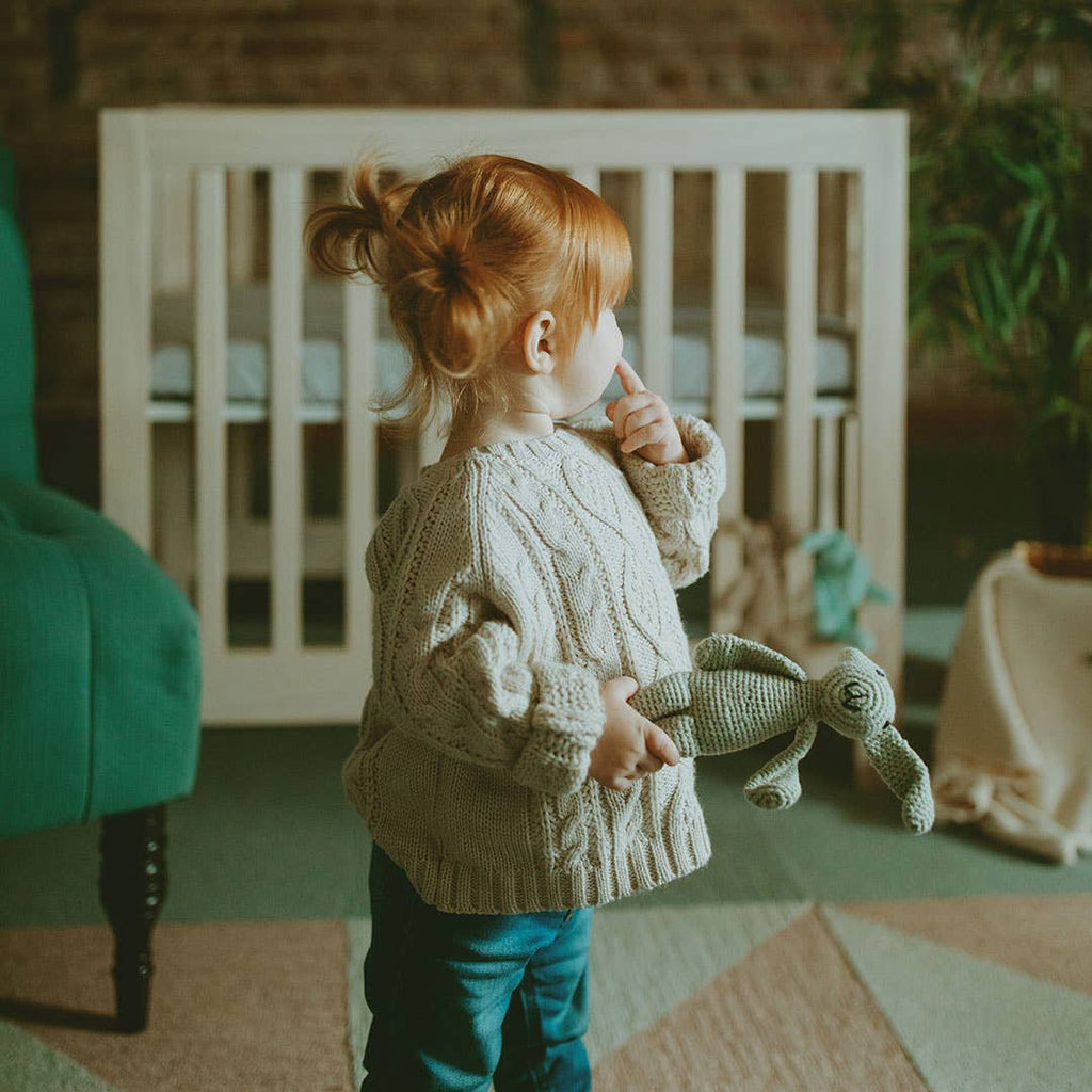 Organic Baby Rattle: Taupe