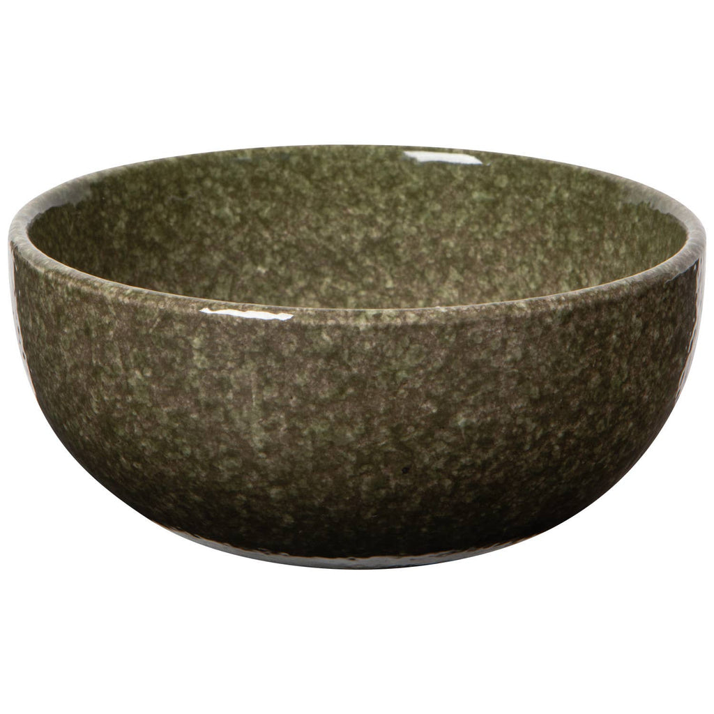 Green ceramic bowl on a white background