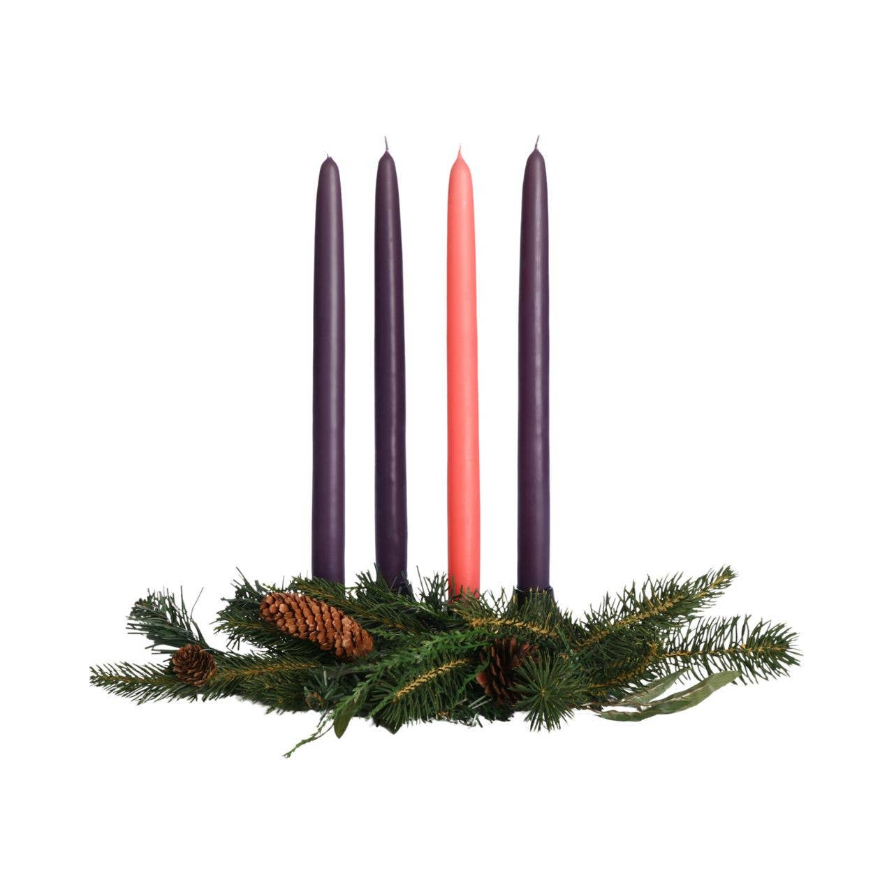 Advent Taper Candles – 12" Hand-Dipped 100% Pure Beeswax | Set of 4