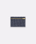 Navy Cross-Stitch Coin Purse