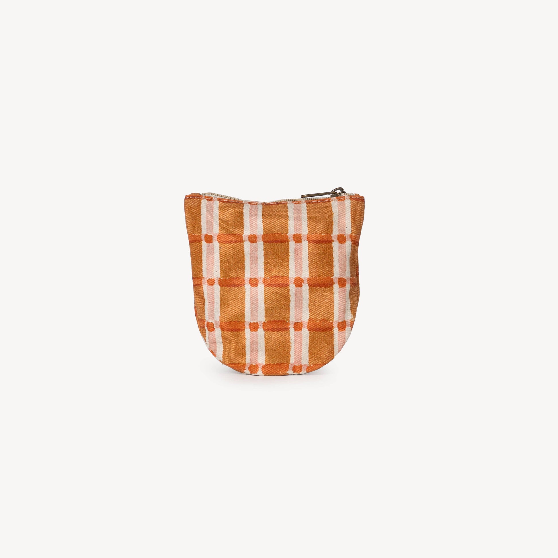 Ember Plaid Half Moon Pouch