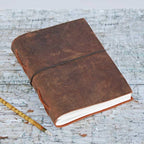 Large Buffalo Leather Elastic Tie Journal Notebook