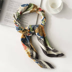Graffiti Floral Pattern Square Scarf: Blue / 90*90CM