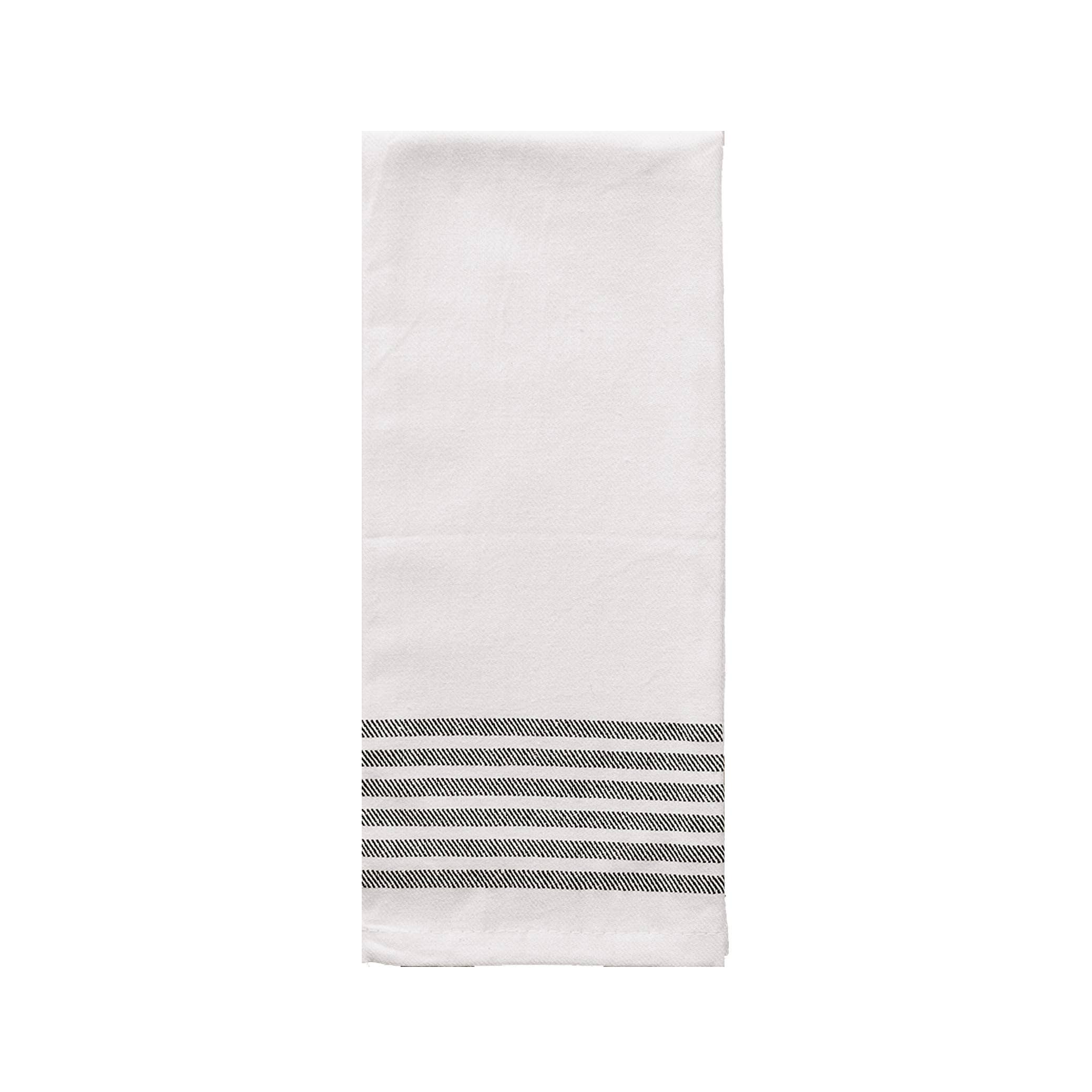 Striped Hand Towel, 6 Black Stripes