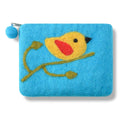 Turquoise One Bird Design Coin Purse