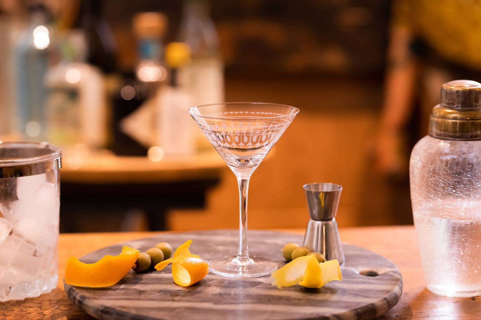 Crystal Martini Glasses with Ovals Design