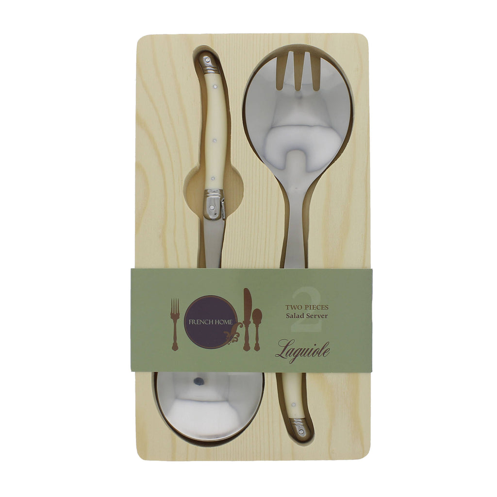 Laguiole Connoisseur Faux Ivory Salad Servers Set